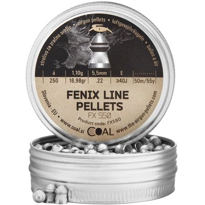 Кулі пневматичні Coal Fenix Line кал. 5.5 мм 1.1 г 250 шт/уп 3984.00.25 фото