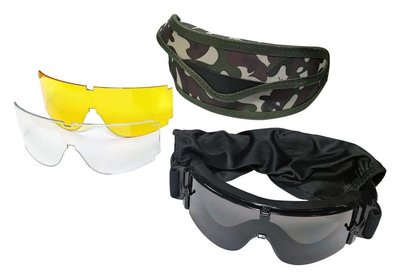 Тактичні окуляри-маска для стрілянини Buvele JY-001 на 3 лінзи Z13.12.5.8.002 фото