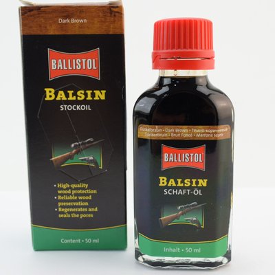 Масло Clever Ballistol Balsin Schaftol 50мл. для ухода за деревом, темно-коричневый 429.00.07 фото