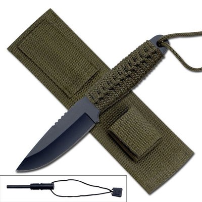 Нож тактика Elk Ridge HK-106C с огнивом, рукоять паракорд 4008723 фото