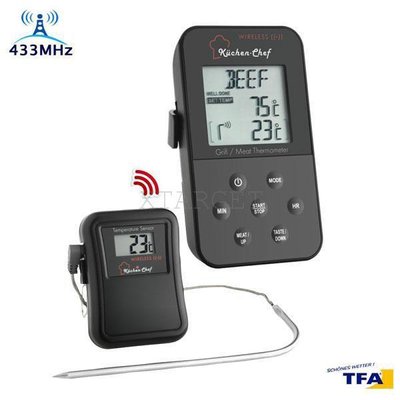 Термометр для духовки или гриля цифровой TFA Küchen-Chef внешний радиодатчик 60x21x105 мм 141504 фото