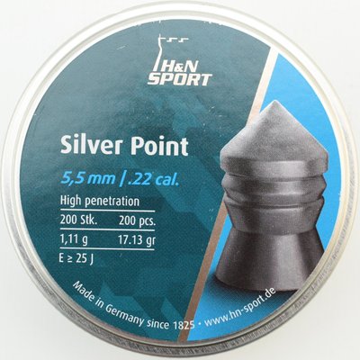 Пули H&N Silver Point, 5.5 мм ,1.11 грамм, 200шт/уп 1453.02.89 фото