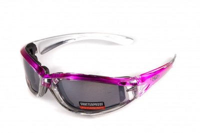 Защитные очки с уплотнителем Global Vision FlashPoint Pink-Silver (silver mirror) зеркальные серые 1ФЛЕШ-Ц20 фото