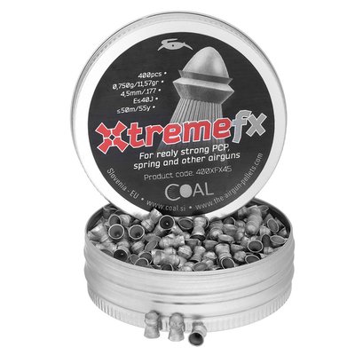 Пули пневматические Coal Xtreme FX 4.5 мм. Вес - 0.75 г. 400 шт/уп 3984.00.20 фото