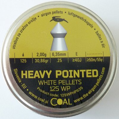Кулі пневматичні 6.35 мм Coal Heavy Pointed 2.0 г 125 шт/уп 3984.00.30 фото