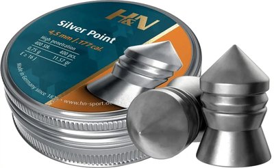 Кулі пневматичні H&N Diabolo Silver Point, 400 шт/уп, 0,75 гр 4,5 мм 1453.04.38 фото