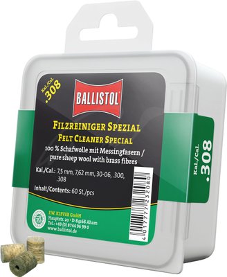 Патч для чистки Ballistol войлочный специальный .308 60шт/уп 429.00.91 фото