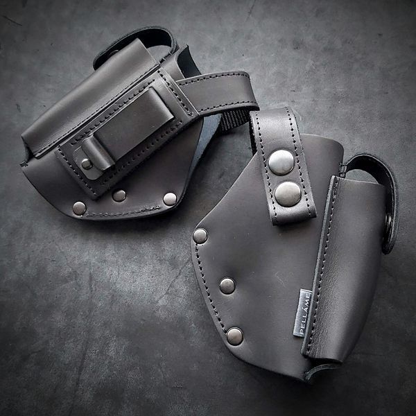 Поясная кобура из натуральной кожи на скобе для CZ 82 BLACK Pellame-42 фото