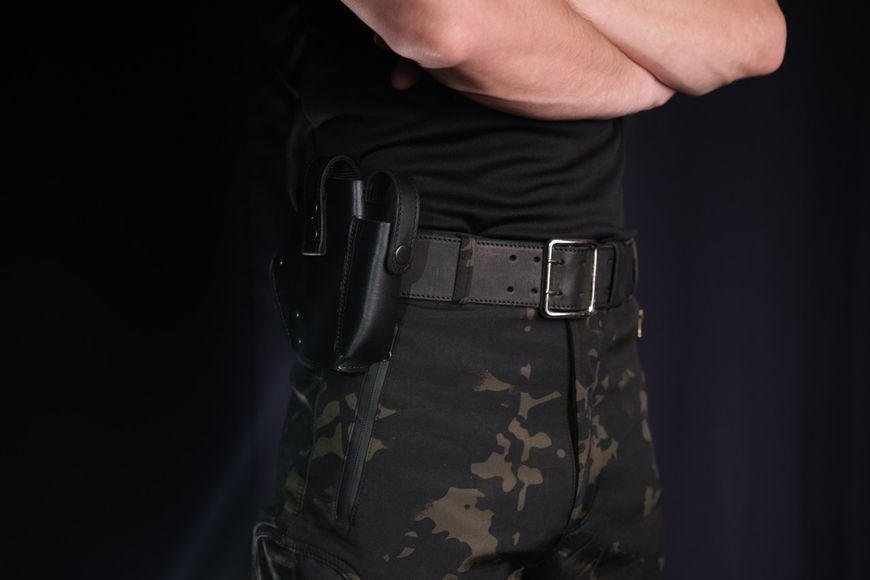 Поясная кобура из натуральной кожи на скобе для CZ 82 BLACK Pellame-42 фото