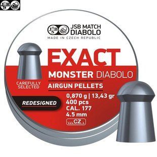 Пули для пневматического оружия JSB Monster Redesigned 4,52 мм 0,87 гр. (400 шт/уп) 1453.05.72 фото