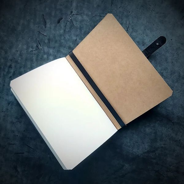 Блокнот A5 ручної роботи у шкіряній обкладинці Pellame KB001 (чорний) Pellame-116 фото