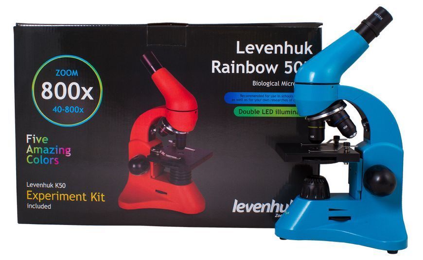 Мікроскоп Levenhuk Rainbow 50L Azure\Лазур, Levenhuk, 69098 69098 фото