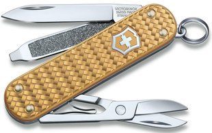 Мультитул нож Victorinox Classic SD Precious Alox Brass Gold 0.6221.408G 4008492 фото
