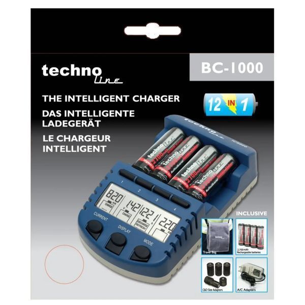 Зарядний пристрій Technoline BC1000 SET + 4 аккумулятори (BC1000) DAS301704 фото