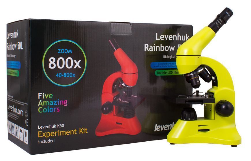 Микроскоп Levenhuk Rainbow 50L Lime\Лайм, Levenhuk, 69099 69099 фото