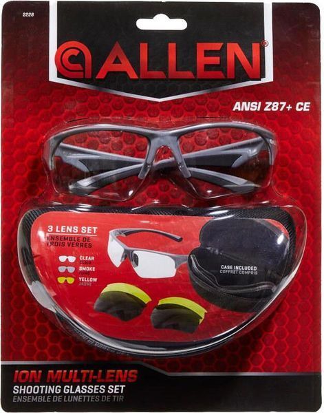 Защитные очки Allen 2228 сменные линзы (черный, прозрачный, жёлтый, + чехол) 1568.04.46 фото