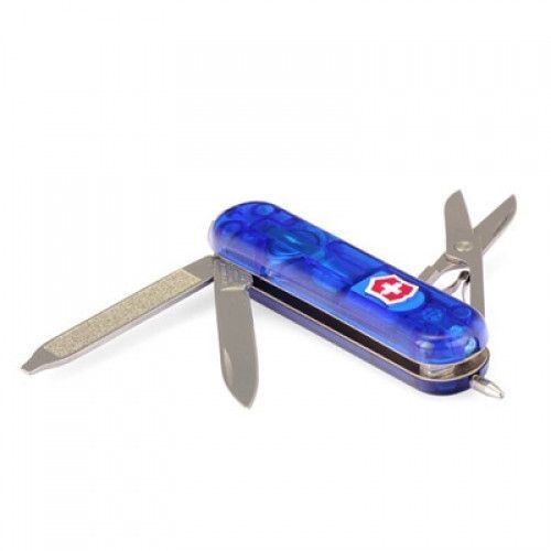 Швейцарский нож Victorinox Signature Lite с ручкой и фонариком / синий полупрозрачный 4001157 фото