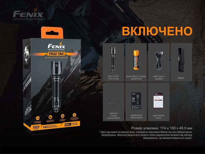 Тактический Фонарь Fenix TK22TAC (АТО, спецслужбы, армия, и ручной) TK22TAC фото