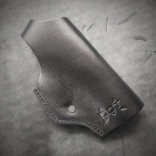 Шкіряна кобура поясна для Glock 19 чорна Pellame-198 фото