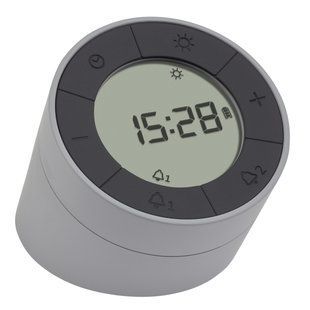 Будильник TFA TIME & LIGHT та LED нічник сірий Micro-USB кабель 93х115х81 мм 60202910 фото