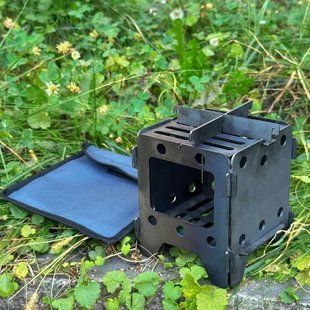 Походная печь щепотница Мангалавод SHP-2SCH 13.5х13.5х15см, сталь 2мм малая с чехлом SHP-2SCH фото