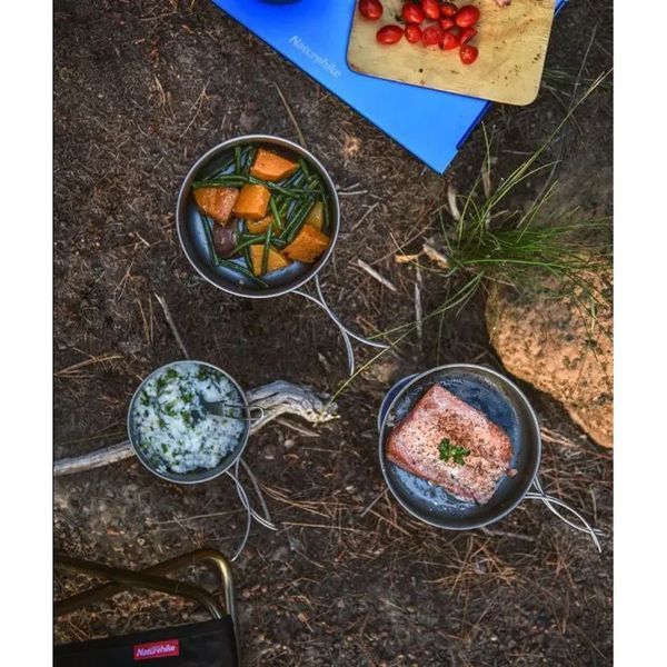 Кастрюля титановая со складной ручкой 1300 мл Naturehike NH18T202-B 6927595733561 фото