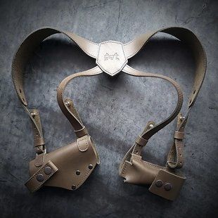 Кобура оперативная для ТТ / Browning 1903 скрытого ношения из натуральной кожи ОЛИВА Pellame-176 фото