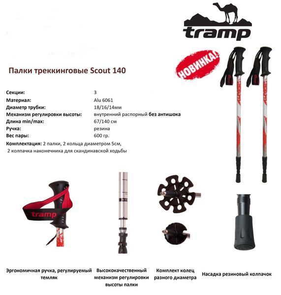 Трекинговые палки Tramp Scout пара TRR-009 фото