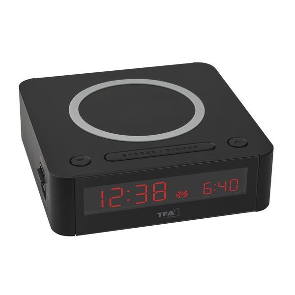 Цифровой будильник TFA с беспроводной зарядной станцией EASY-CHARGE WIRELESS 602030 60203001 фото