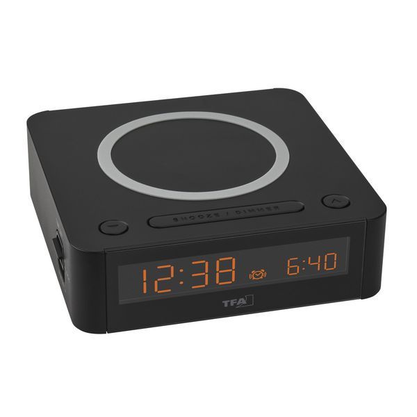 Цифровой будильник TFA с беспроводной зарядной станцией EASY-CHARGE WIRELESS 602030 60203001 фото