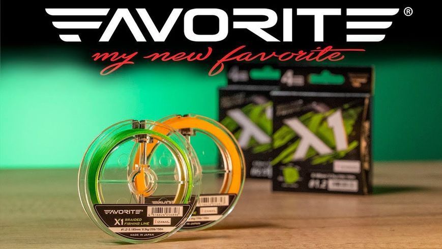 Шнур Favorite X1 PE 4x 150m (l.green) #0.5/0.117mm 9lb/4.1kg 1693.11.27 фото
