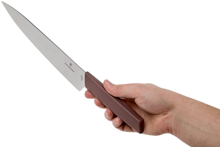 Кухарський ніж Victorinox 6.9016.221 B Swiss Modern carving knife 22 cm, red 4008137 фото