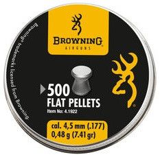 Пульки Umarex Browning Flat Pellets 0,48гр. кал. 4.5 мм, 500шт. 1003477 фото