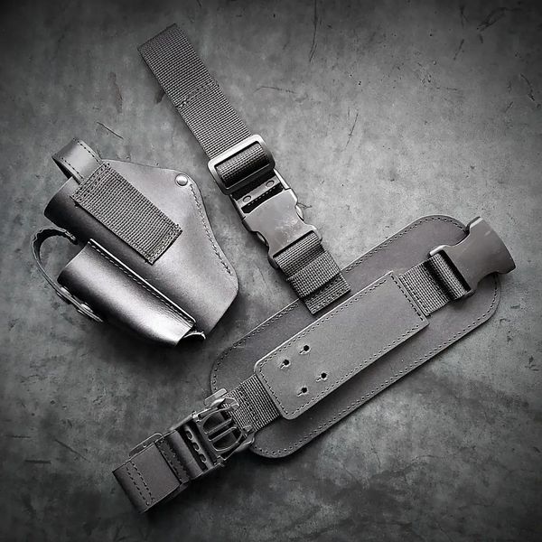 Кобура стегнова для BERETTA 92 чорна Pellame-181 фото