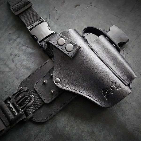Кобура стегнова для BERETTA 92 чорна Pellame-181 фото