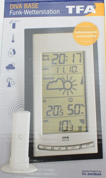 Метеостанция TFA Diva Base 145х80х32 мм 351068.IT фото
