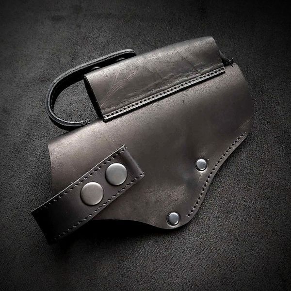 Кобура поясна, з натуральної шкіри для GLOCK 17, чорна Pellame-9 фото