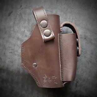 Кобура поясна Glock 19 на скобі коричнева Pellame-199 фото