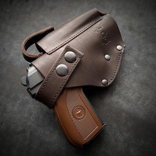 Кобура для ПМ на MOLLE коричневая Pellame-35 фото