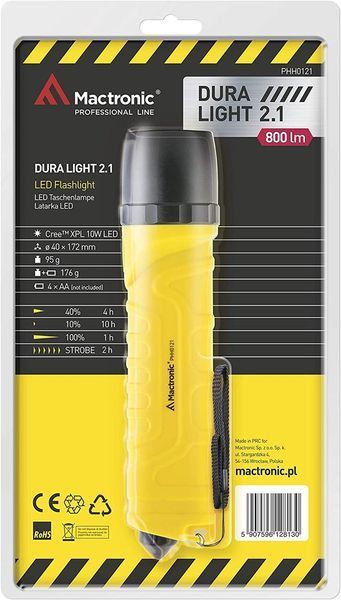 Фонарик со стеклобоем Mactronic Dura Light 2.1 (800 Lm) Glass Breaker (PHH0121) DAS301716 фото