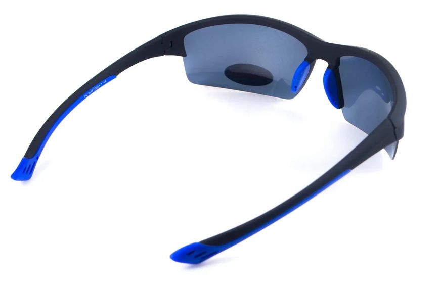 Поляризационные очки BluWater Daytona-1 Polarized (gray) серые в черно-синей оправе 4ДЕЙТ1-Г20П фото
