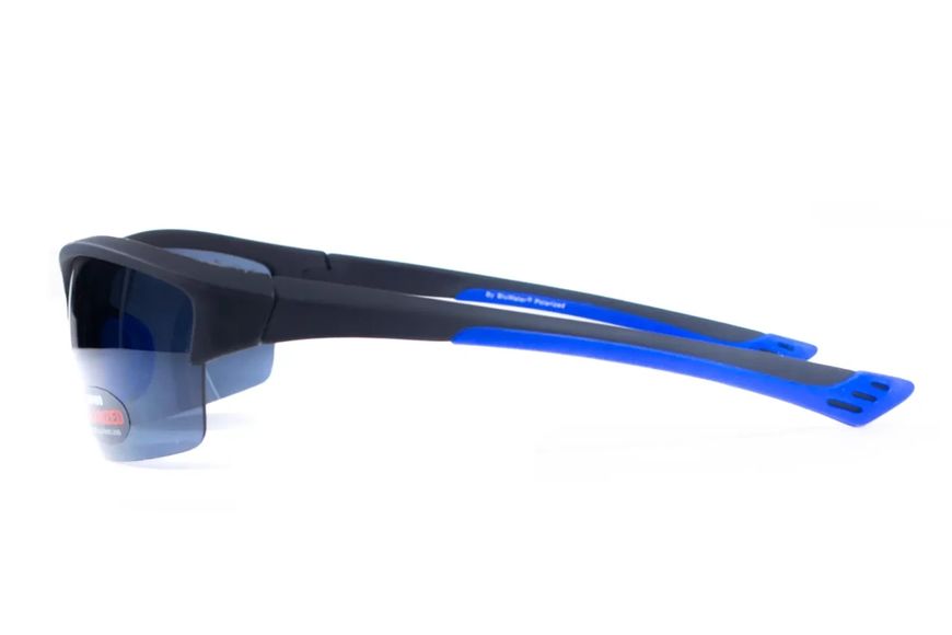 Поляризационные очки BluWater Daytona-1 Polarized (gray) серые в черно-синей оправе 4ДЕЙТ1-Г20П фото