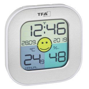 Термогігрометр цифровий TFA Fun кольоровий дисплей 88х19х88мм Сірий 30505054 фото