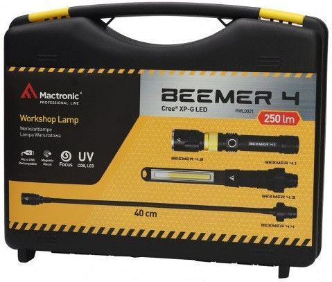 Ліхтар для майстерень Mactronic Beemer 4, комплект з 3 змінними головками, 180/250/350 лм DAS301725 фото