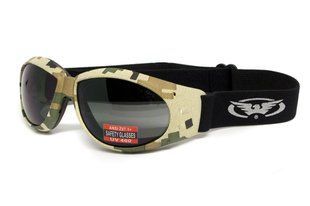 Очки защитные с уплотнителем Global Vision Eliminator Camo Pixel (gray), серые в камуфлированной оправе GV-ELIMCD-GR фото