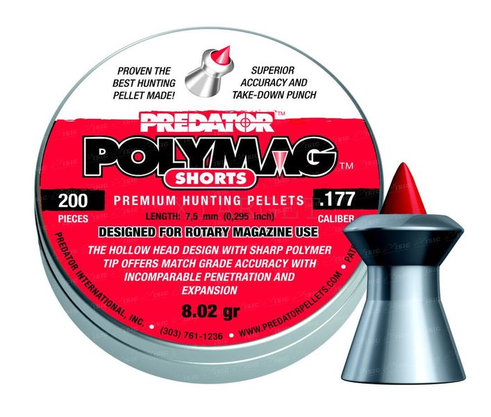 Пули пневматические JSB Polymag Shorts 4,5 мм, 0,52гр. 200шт 1453.05.63 фото