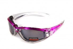 Окуляри захисні з ущільнювачем Global Vision FlashPoint Pink-Silver (silver mirror) дзеркальні сірі 1ФЛЕШ-Ц20 фото