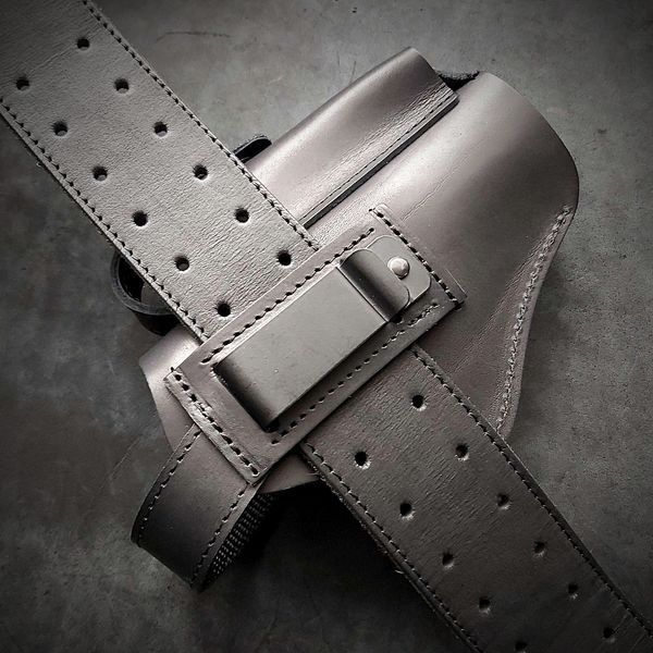 Поясная кобура левша для BERETTA 92 на скобе BLACK Pellame-36 фото