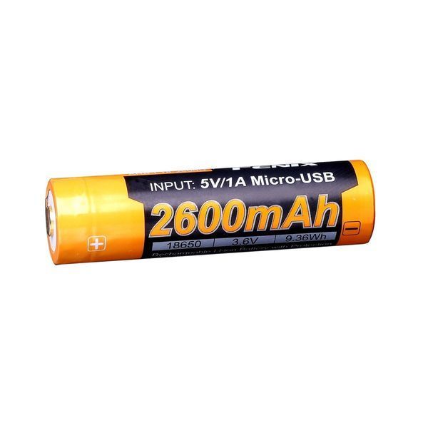 Акумулятор 18650 Fenix 2600 mAh ARB-L18-2600U micro usb зарядка ARB-L18-2600U фото