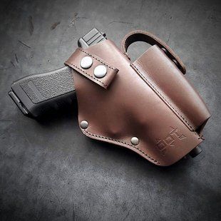 Кобура поясная, из натуральной кожи для GLOCK 17, коричневая Pellame-75 фото
